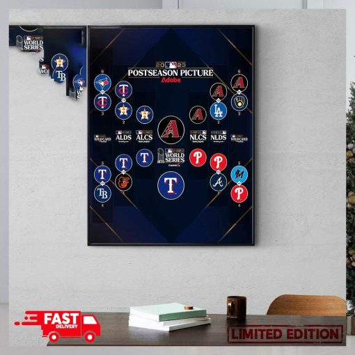 MLB Postseason Picture Matchups x Adobe 2023 World Series Arizona Diamondbacks vs Texas Rangers Poster Canvas