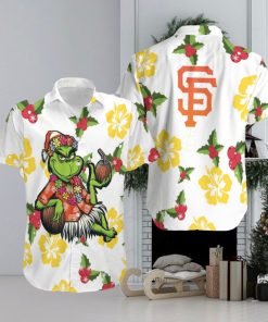 MLB San Francisco Giants Aloha Grinch Relax Christmas Pattern Holly Hawaiian Shirt For Men And Women
