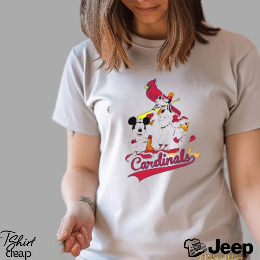 MLB St.Louis Cardinals Mickey Mouse Donald Duck Goofy Baseball T Shirt
