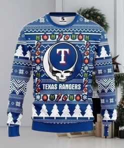 MLB Texas Rangers Ugly Christmas Sweater The Intelligence Of The Skull Unisex Sweater