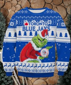 MLB Toronto Blue Jays Grinch AOP Ugly Christmas Sweater Christmas Gift For Men And Women