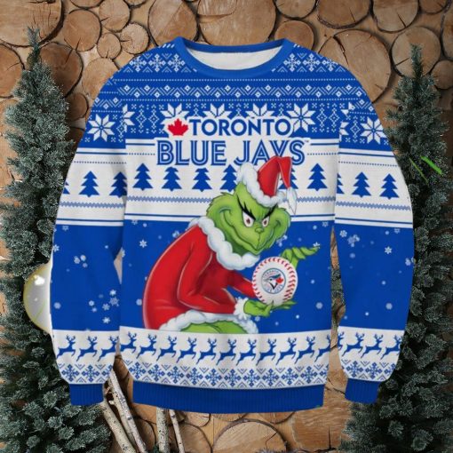 MLB Toronto Blue Jays Grinch AOP Ugly Christmas Sweater Christmas Gift For Men And Women