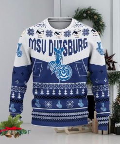 MSV Duisburg Snowflakes Tree Custom Name Ugly Christmas Sweater New For Fans Gift Holidays Christmas