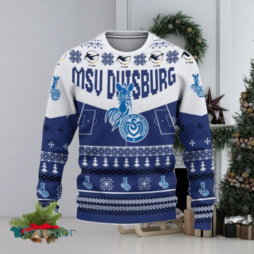 MSV Duisburg Snowflakes Tree Custom Name Ugly Christmas Sweater New For Fans Gift Holidays Christmas