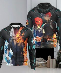 MY HERO ACADEMIA Shoto Todoroki Black Zip Up Hoodie