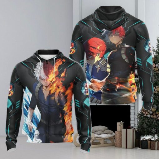 MY HERO ACADEMIA Shoto Todoroki Black Zip Up Hoodie