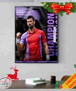 Magnificent Novak Djokovic Defeats Dimitrov A Record Extending Seventh Rolex Paris Masters Title ATP Masters 1000 Poster Canvas