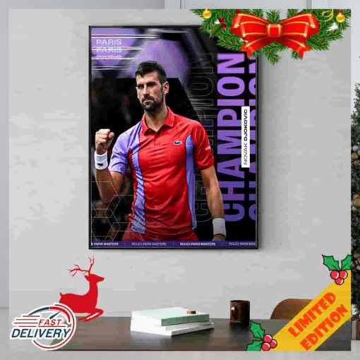 Magnificent Novak Djokovic Defeats Dimitrov A Record Extending Seventh Rolex Paris Masters Title ATP Masters 1000 Poster Canvas