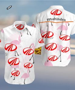 Mahindra And Mahindra Flamingo All Over Print Summer Short Sleeve Hawaiian Beach Shirt