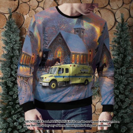 Mail Car Ohio Cleveland EMS For Christmas Gifts Ugly Christmas Sweater