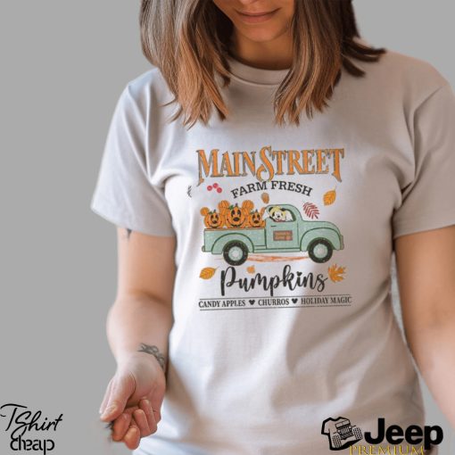 Main Street Farm Fresh Mickey Pumpkins Halloween Thanksgiving Shirt Truck Tee Classic Hoodie