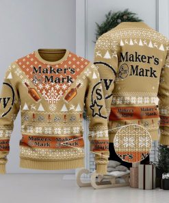 Maker’s Mark Whiskey Knitted Christmas 3D Sweater Gift Holidays