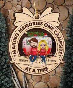 Making Memories One Campsite, Personalized Wood Ornament, Gifts For Couple