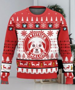 Malort Titties Funny 3D Ugly Christmas Sweater Sport Fans Christmas Gift