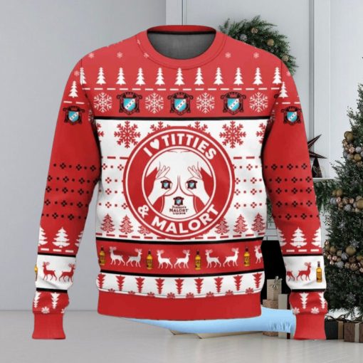 Malort Titties Ugly Christmas Sweater