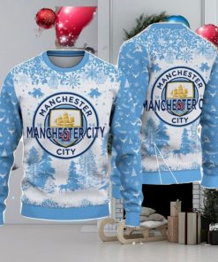 Manchester City Big Logo Pine Trees Big Fans Gift Christmas Sweater For Men And Women