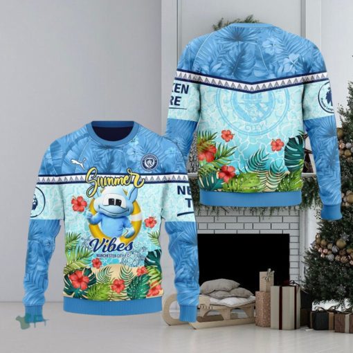 Manchester City Summer Vibers 3D Ugly Christmas Sweater