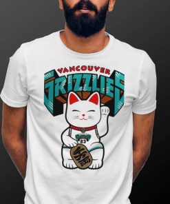 Maneki Neko Lucky cat X Vancouver Grizzlies logo shirt