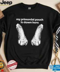 Mango island my primordial pouch is down here shirt