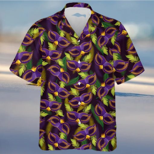 Mardi Gras Mask Hawaiian Shirt Aloha Mardi Gras Party Costume Beach Unisex Shirt