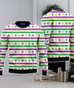 Mardi Gras Striped Seamless Christmas Unisex Ugly Sweater