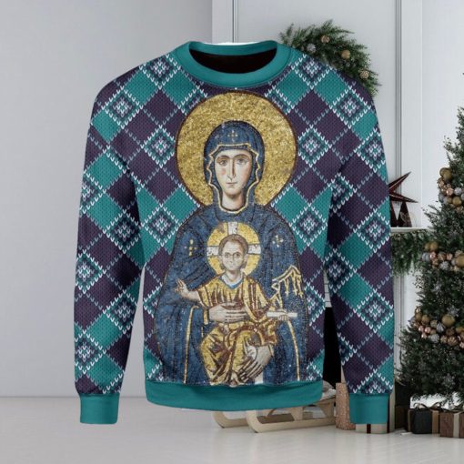 Maria And Jesus In Eastern Orthodox Christmas Ugly Christmas Sweater