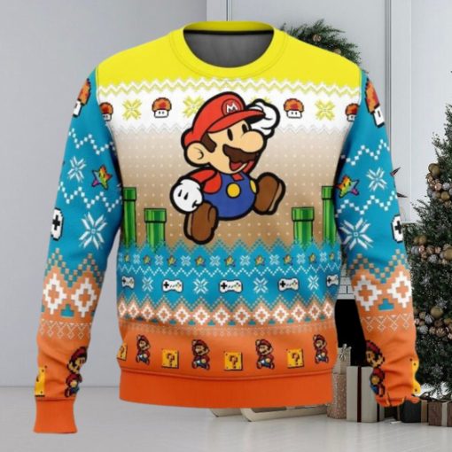 Mario Adventure of Super Mario Bros Funny Ugly Christmas Sweater Christmas Gift For Family