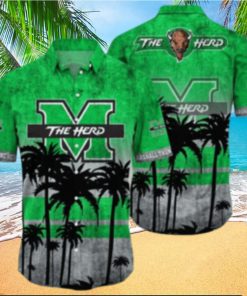 Marshall Thundering Herd Logo Coconut Tropical Hawaiian Shirt Beach Gift For Fans