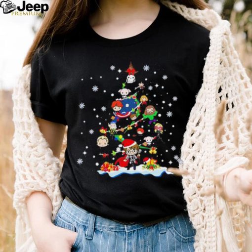 Marvel Avengers Character Tree Christmas Shirt, Avengers Christmas Shirt