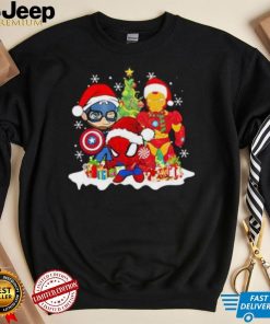 Marvel Christmas Avengers Captain America Ironman Spider Man Christmas Shirt