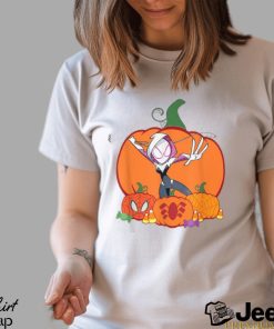 Marvel Spider Gwen Ghost Spider Halloween with Pumpkins T Shirt