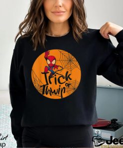 Marvel Spider Man Trick Or Thwip Halloween T Shirt, Spider Man Halloween Moon Tee