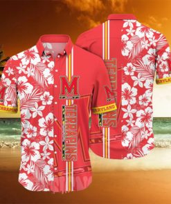 Maryland Terrapins NCAA Floral 3D All Over Print Hawaiian Shirt