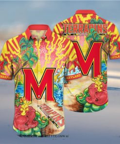 Maryland Terrapins NCAA Flower 3D All Over Printed Hawaiian Shirt