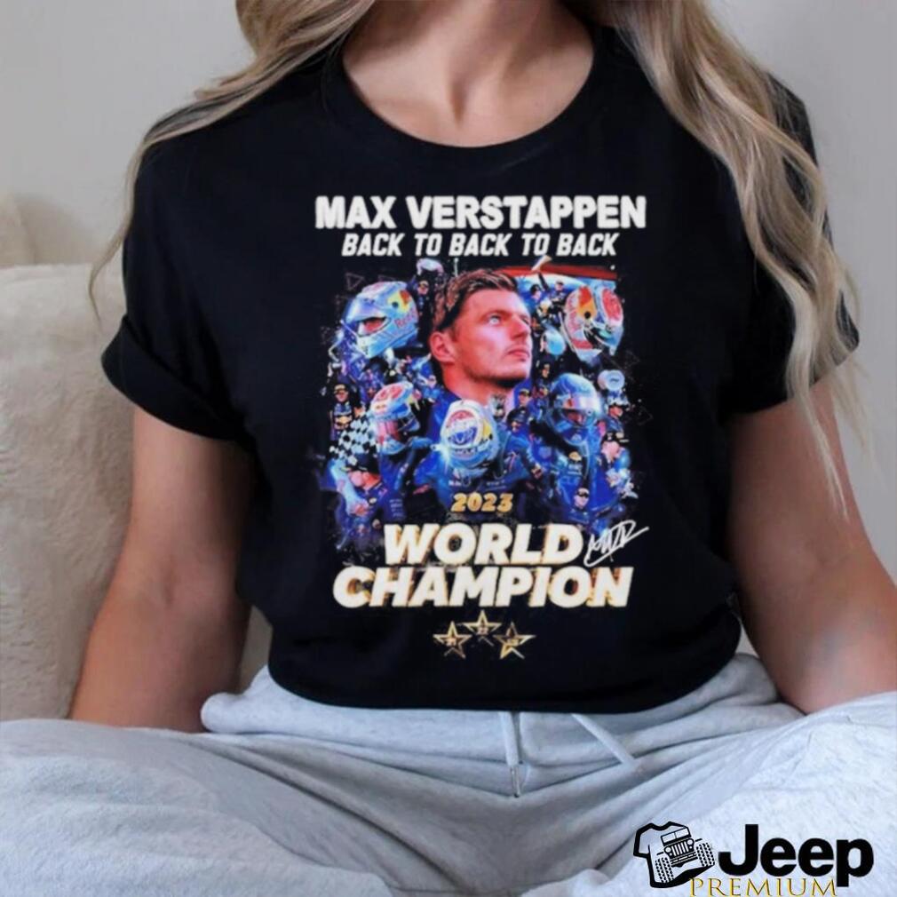 Max Verstappen Back To Back To Back 2023 World Champion T-shirt Sweatshirt  - Bluecat