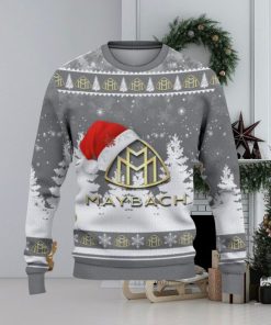Maybach Logo Wearing Santa Hat Christmas Gift Ugly Christmas Sweater For Men And Women Gift