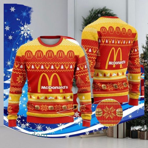 Mcdonald Logo Ugly Christmas Sweater Special Gift For Men Women