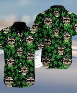 Mega Cool Skull Weed Cannabis Tropical Hawaiian Aloha Shirt