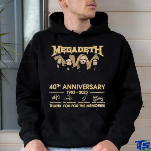 Megadeth 40th anniversary 1983 2023 thank you for the memories signatures shirt