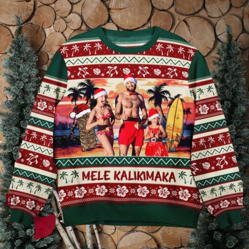 Mele Kalikimaka   Personalized Photo Ugly Sweater