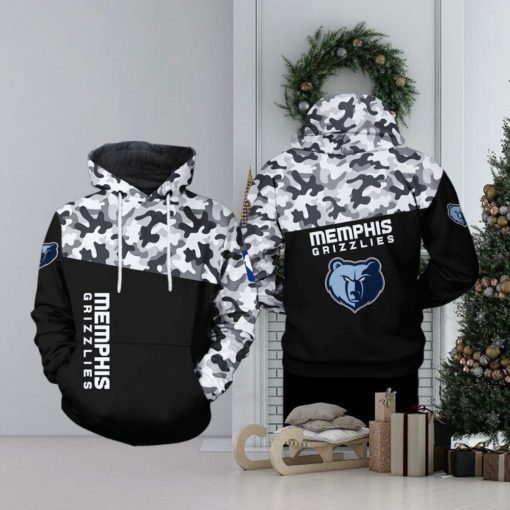 Memphis Grizzlies NBA Camo Veteran Team 3D Printed Hoodie