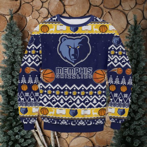 Memphis Grizzlies Ugly Xmas Wool Knitted Sweater