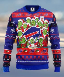 Men And Women Christmas Gift NFL Buffalo Bills Cute 12 Grinch Face Xmas Day 3D Ugly Christmas Sweater