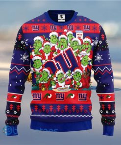 Men And Women Christmas Gift NFL New York Giants Cute 12 Grinch Face Xmas Day 3D Ugly Christmas Sweater