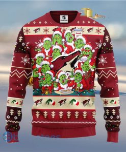 Men And Women Christmas Gift NHL Phoenix Coyotes Cute 12 Grinch Face Xmas Day 3D Ugly Christmas Sweater