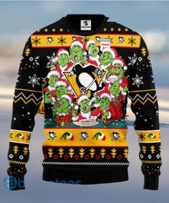 Men And Women Christmas Gift NHL Pittsburgh Penguins Cute 12 Grinch Face Xmas Day 3D Ugly Christmas Sweater