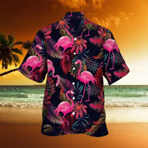 Men s Botanical Flamingo Hawaiian T Shirt