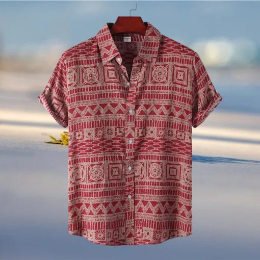 Men s Hawaiian Shirts Summer Floral Print Short Sleeve Button Down Shirt Tropical Holiday Beach Casual Tops