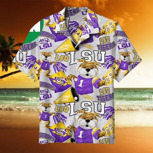 Men s LSU Louisiana State University With Mascots Summer Hawaiian Shirt