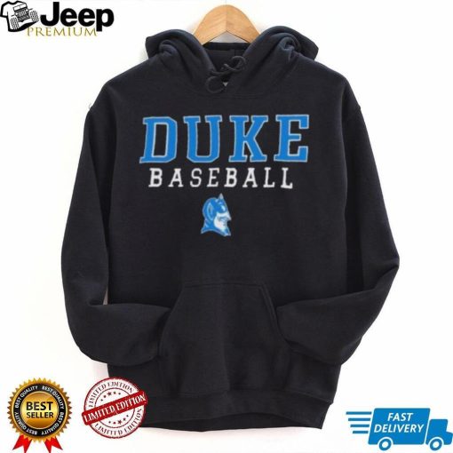 Men’S Champion Royal Duke Blue Devils Stacked Logo Softball Pullover Shirt